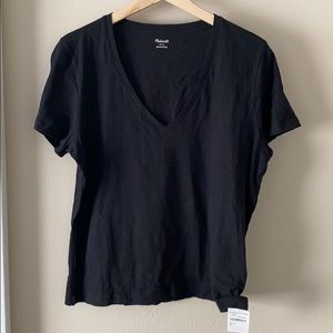 Madewell Womens Black V Neck T Shirt